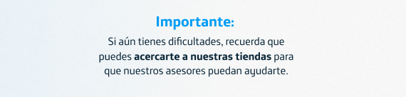 importante nuestras tiendas