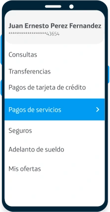 Selecciona la opción “Pago de servicios”