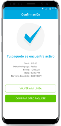 ¡Listo! ya tienes tu paquete activo