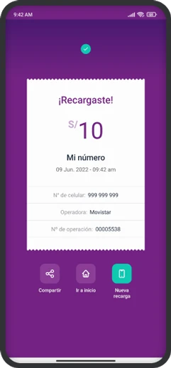 recarga yape paso 6